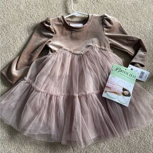 Bonnie Jean Brown Velvet Baby Dress